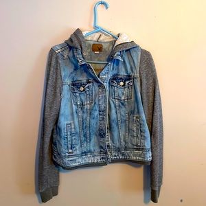 American Eagle Denim jacket with hood.